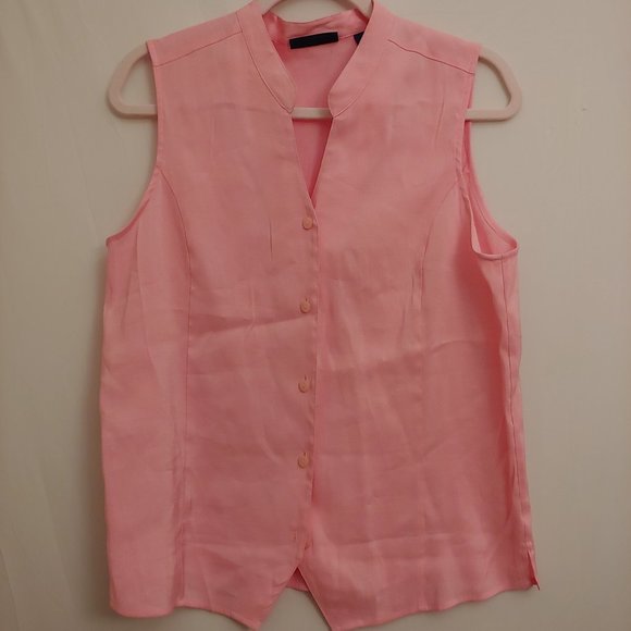 Lot of 3 Karen Scott button pink, lilac, chartreuse shimmer tops size Large NWOT - Picture 9 of 12